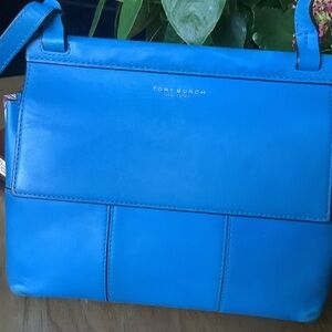 Tory Burch Cobalt Blue Leather Shoulder Bag